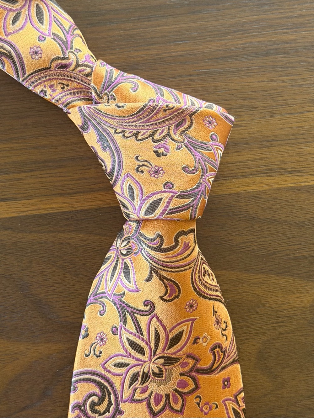 Ermenegildo Zengna Orange Patterned Tie
